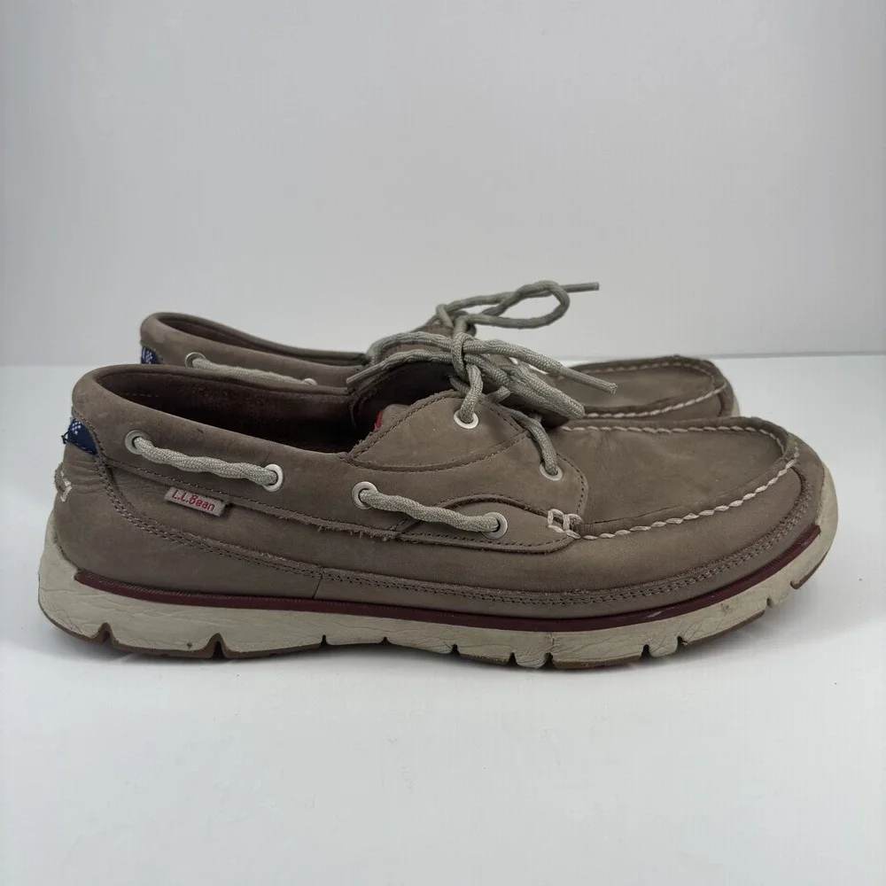 L.L.Bean Portlander Free Flex Men's US 10M Ledge Red Boat‎ Shoes Casual Slip-On